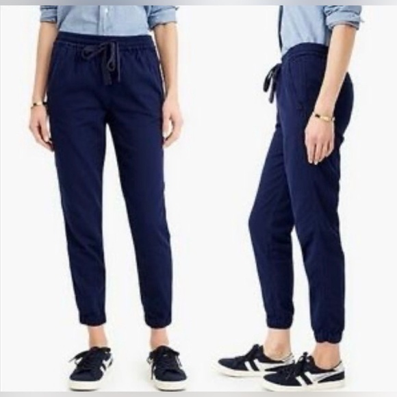 J. Crew Seaside Pull On Cotton Twill Joggers Size 2 - Picture 1 of 12